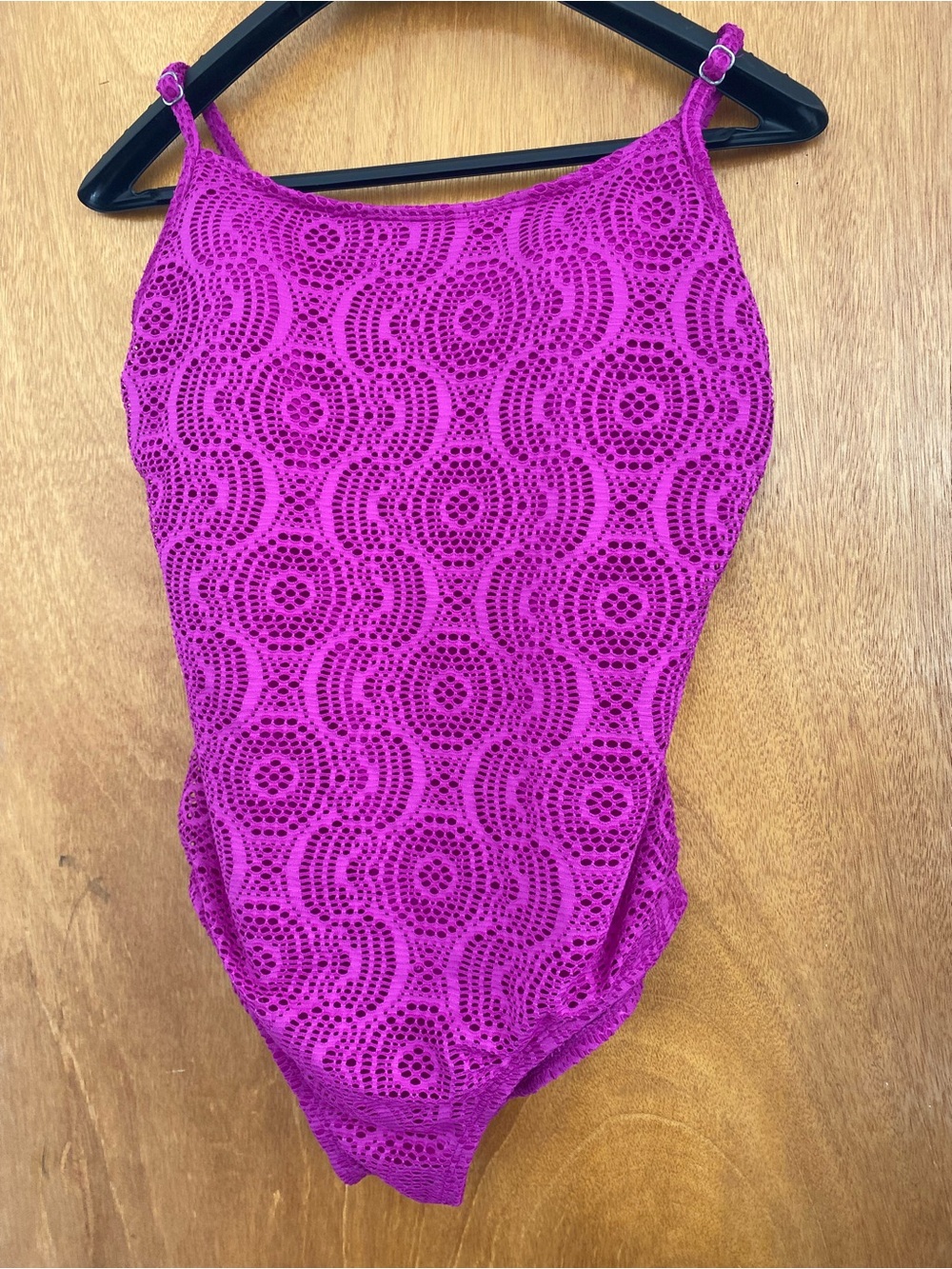 Catalina Magenta Crochet One-Piece Swimsuit 12/14